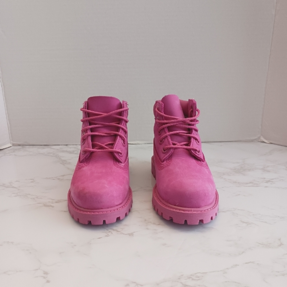 Kids Pink Lace-Up Ankle Boots